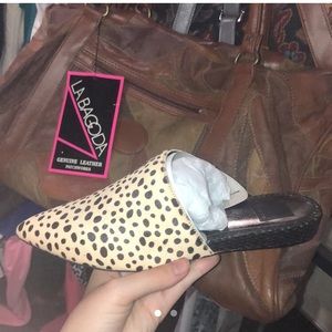 Dolce Vita Ekko, leopard hair mules, size 7 1/2 new in the box